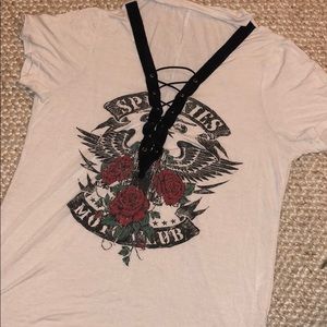 Lace Up Shirt W/ Collar